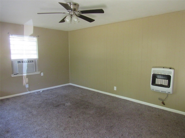 344 Castle Dr, Pottsboro, TX 75076 - carpeted empty room with heating unit, cooling unit, a ceiling fan, and baseboards