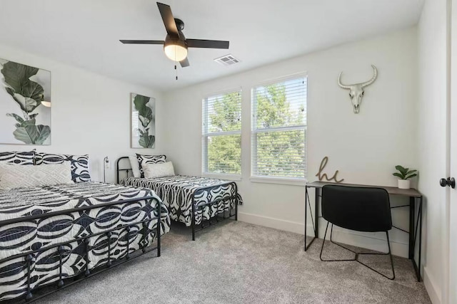724 N Old Robinson Rd, Robinson, TX 76706 - bedroom featuring carpet floors, baseboards, a ceiling fan, and an office area