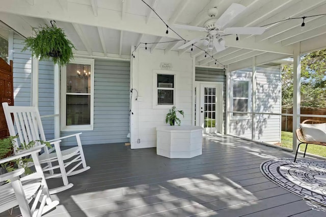724 N Old Robinson Rd, Robinson, TX 76706 - sunroom / solarium featuring ceiling fan