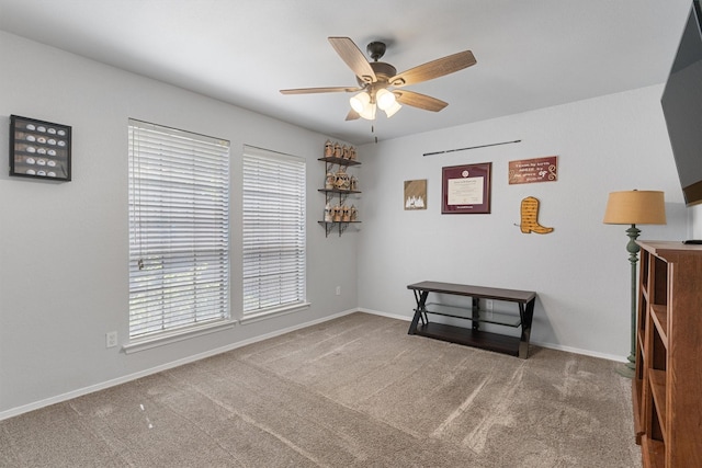 3410 Country Club Pl, Grand Prairie, TX 75052 - spare room with a ceiling fan, carpet, and baseboards