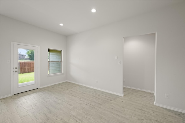 9332 Bali Dr, Fort Worth, TX 76123 - unfurnished room featuring light wood-style flooring, recessed lighting, and baseboards