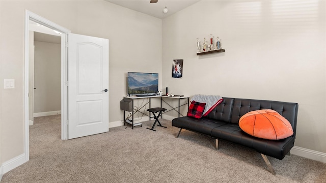 5100 Ambergate Ln, Sherman, TX 75092 - sitting room featuring carpet floors, baseboards, and ceiling fan