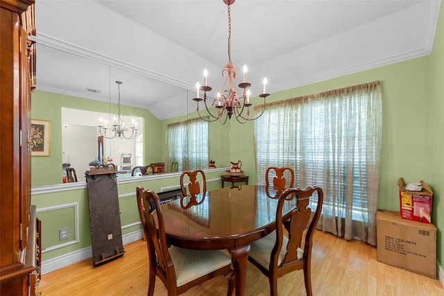 1409 Kingsley Dr, Allen, TX 75013 - dining area with a chandelier, crown molding, light wood finished floors, and baseboards