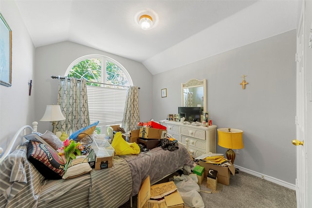 1409 Kingsley Dr, Allen, TX 75013 - bedroom featuring vaulted ceiling, carpet floors, and baseboards