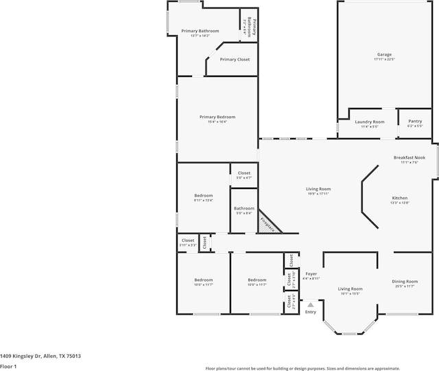 1409 Kingsley Dr, Allen, TX 75013 - home floor plan