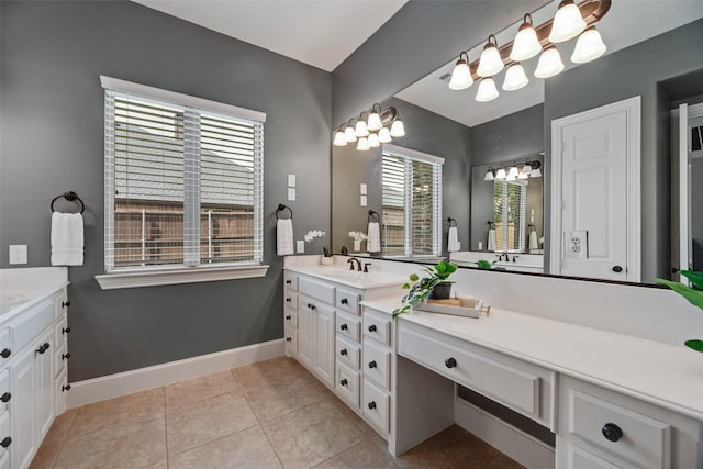 782 Sagewood Dr, Frisco, TX 75036 - bathroom with vanity, tile patterned floors, and baseboards