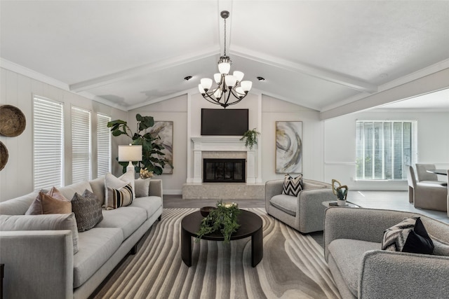 6908 Heatherknoll Dr, Dallas, TX 75248 - living room featuring a chandelier, a premium fireplace, and wood finished floors
