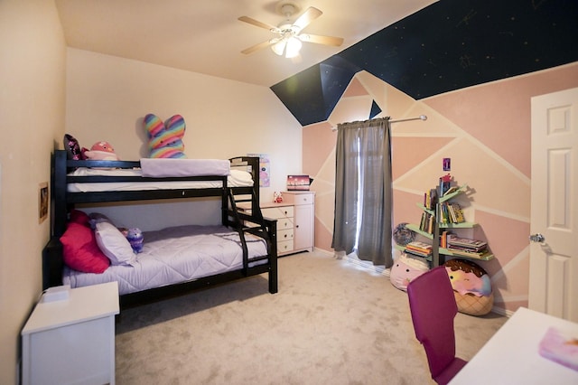 5315 Summit Knoll Trl, Sachse, TX 75048 - bedroom with carpet flooring, vaulted ceiling, and a ceiling fan