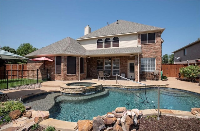 5315 Summit Knoll Trl, Sachse, TX 75048 - view of pool featuring a patio area, a fenced backyard, and a pool with connected hot tub