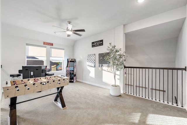 507 N Eagle Point Rd, Van Alstyne, TX 75495 - rec room featuring ceiling fan, carpet floors, baseboards, and recessed lighting
