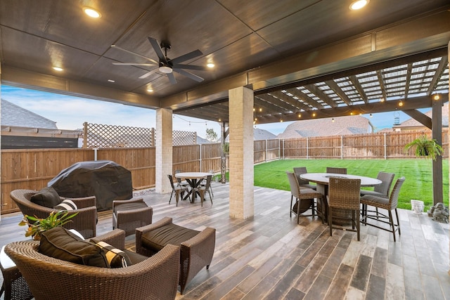507 N Eagle Point Rd, Van Alstyne, TX 75495 - view of patio featuring outdoor dining area and ceiling fan