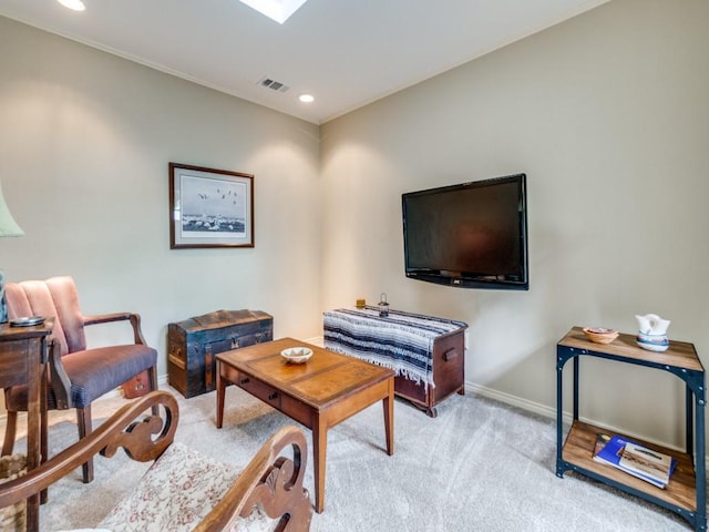 12151 Crestline Ave, Dallas, TX 75244 - carpeted living room with baseboards and recessed lighting