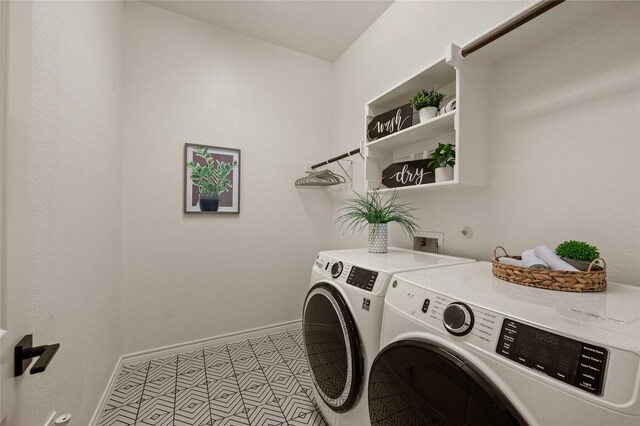 2901 Little Wonder Ln, Northlake, TX 76247 - laundry room with independent washer and dryer and tile patterned floors