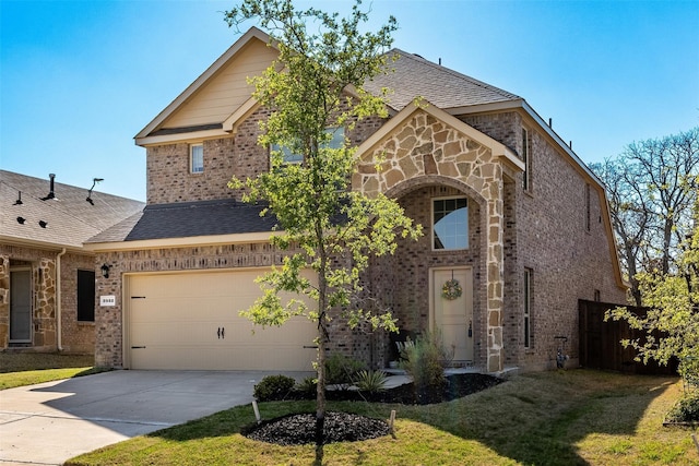 3932 Oak Creek Cir, Denison, TX 75020 - view of front of home featuring brick siding and concrete driveway