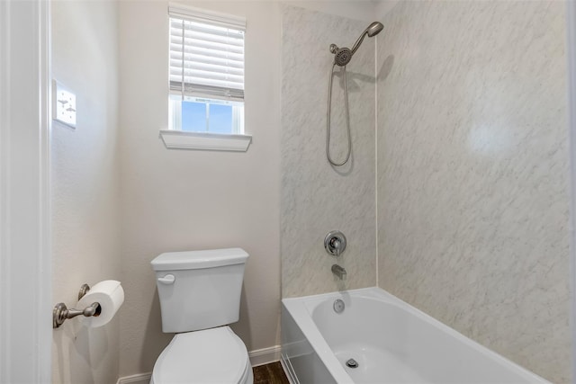 3932 Oak Creek Cir, Denison, TX 75020 - bathroom featuring toilet and washtub / shower combination