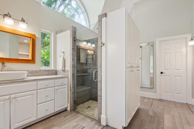 1345 Stillwater Rd, Waco, TX 76708 - bathroom featuring a stall shower and vanity