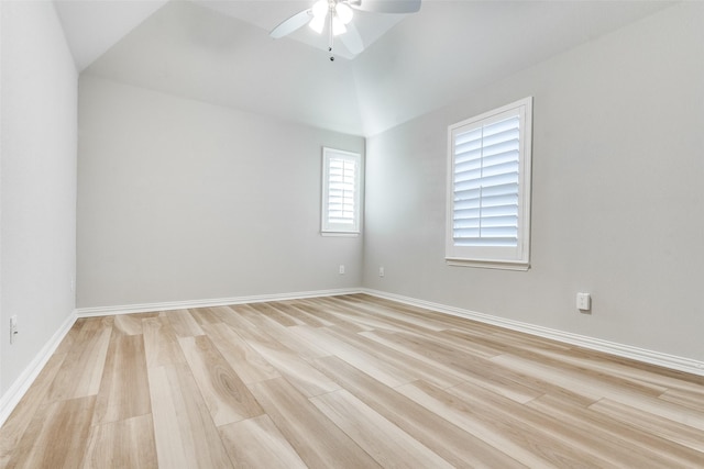 12523 Royal Oaks Ln, Farmers Branch, TX 75234 - spare room with light wood-type flooring, a ceiling fan, and baseboards