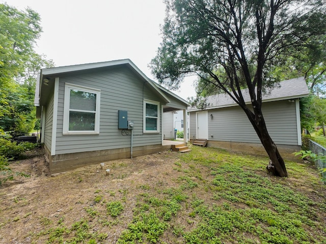 back of property with entry steps