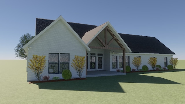 LOT11 Hemlock Pr Unit 1262, Brashear, TX 75420 - rear view of house with brick siding and a lawn