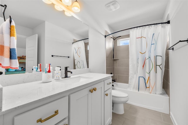 3536 E Cheney Ave, Celina, TX 75009 - bathroom with tile patterned flooring, vanity, shower / bath combination with curtain, and toilet
