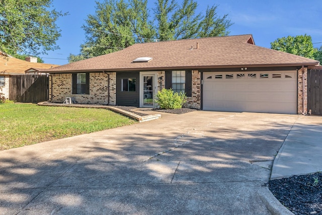 7108 Bermuda Ct, North Richland Hills, TX 76180 - ranch-style home featuring brick siding, a garage, driveway, and a shingled roof