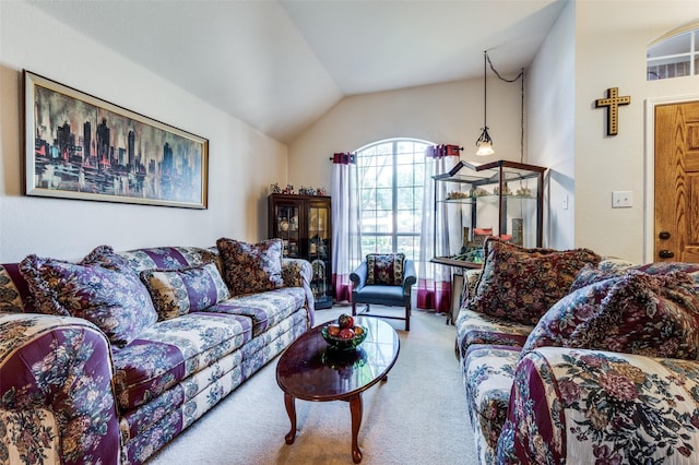 1699 Garrison Dr, Frisco, TX 75033 - living area with carpet floors and vaulted ceiling