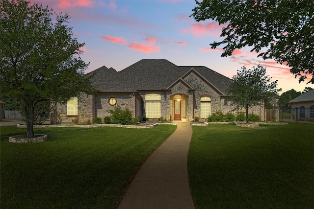 811 Shady Bend Dr, Kennedale, TX 76060 - french country inspired facade with stone siding and roof with shingles