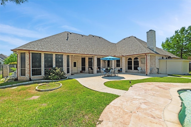 811 Shady Bend Dr, Kennedale, TX 76060 - back of property with a patio and brick siding