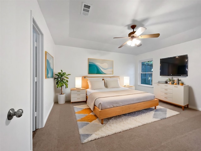 5205 Foley Dr, Arlington, TX 76013 - bedroom featuring light colored carpet, baseboards, and ceiling fan