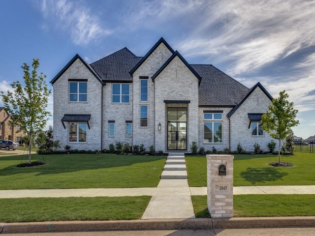 1045 Bent Tree Ln, Gunter, TX 75058 - view of front of property with a front yard, brick siding, and roof with shingles