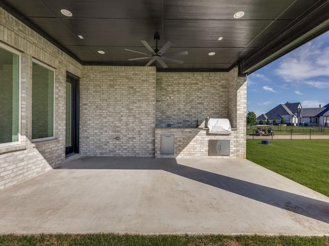 1045 Bent Tree Ln, Gunter, TX 75058 - view of patio featuring ceiling fan
