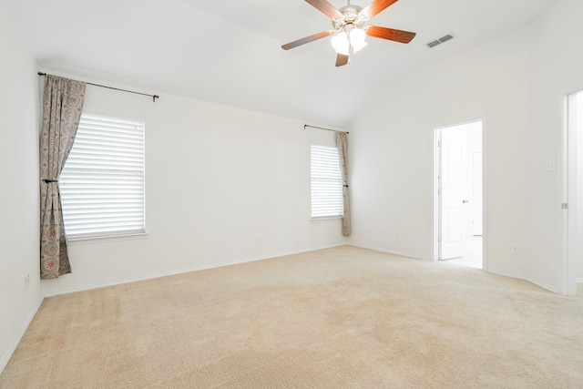 127 Wandering Dr, Forney, TX 75126 - carpeted spare room with vaulted ceiling, ceiling fan, and baseboards