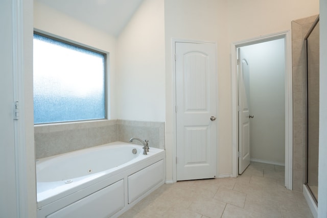 127 Wandering Dr, Forney, TX 75126 - full bath featuring a jetted tub, tile patterned floors, and a tile shower