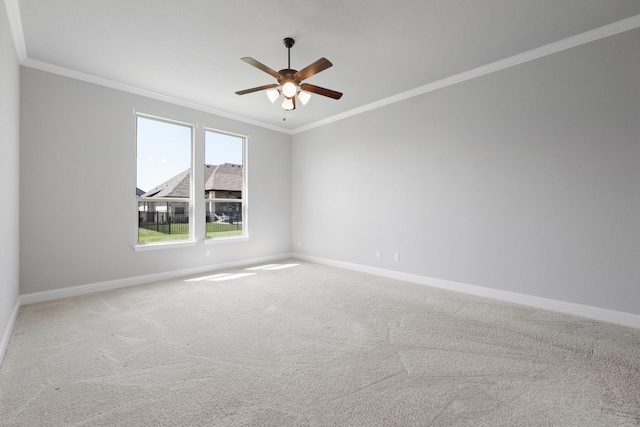 1038 Mickelson Dr, Granbury, TX 76048 - carpeted empty room with crown molding, ceiling fan, and baseboards