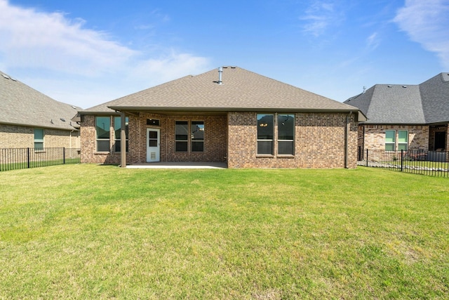 1038 Mickelson Dr, Granbury, TX 76048 - rear view of property featuring brick siding, a patio, and roof with shingles