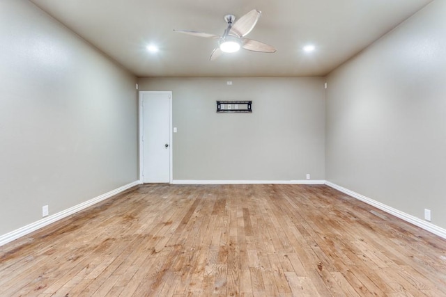 6306 Shadow Valley Dr, Burleson, TX 76028 - spare room with a ceiling fan, hardwood / wood-style floors, baseboards, and recessed lighting
