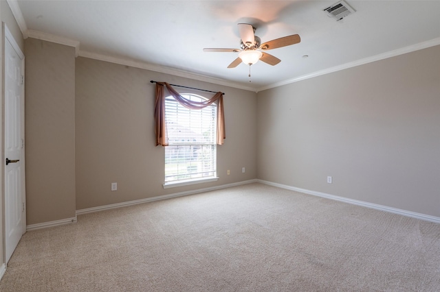 3075 Willow Grove Blvd Unit 1105, Mckinney, TX 75070 - unfurnished room with light colored carpet, a ceiling fan, and ornamental molding