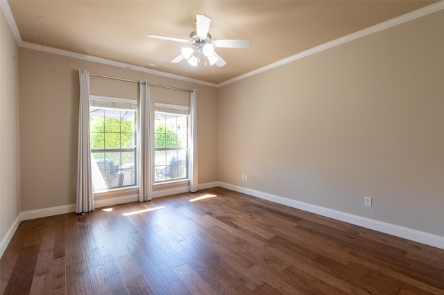3075 Willow Grove Blvd Unit 1105, Mckinney, TX 75070 - empty room with wood finished floors, a ceiling fan, and crown molding