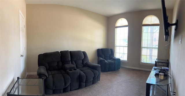 1435 Delta Dr, Cedar Hill, TX 75104 - sitting room with carpet flooring, healthy amount of natural light, and baseboards