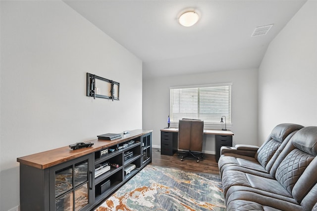 3812 Wheatland Trl, Forney, TX 75126 - home office featuring dark wood finished floors and baseboards