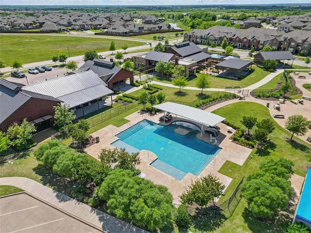 3812 Wheatland Trl, Forney, TX 75126 - aerial perspective of suburban area featuring a pool