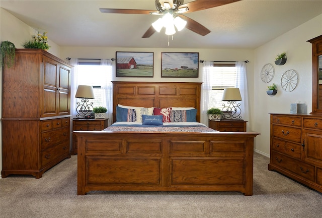 701 Elmhill Blvd, Burleson, TX 76028 - bedroom featuring light carpet and ceiling fan
