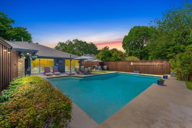 15732 Nedra Way, Dallas, TX 75248 - view of swimming pool with a patio and a fenced backyard