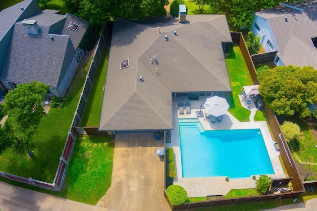 15732 Nedra Way, Dallas, TX 75248 - aerial view of property and surrounding area with a pool area