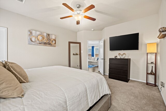 3010 Rosemount Ln, Forney, TX 75126 - carpeted bedroom featuring baseboards and a ceiling fan