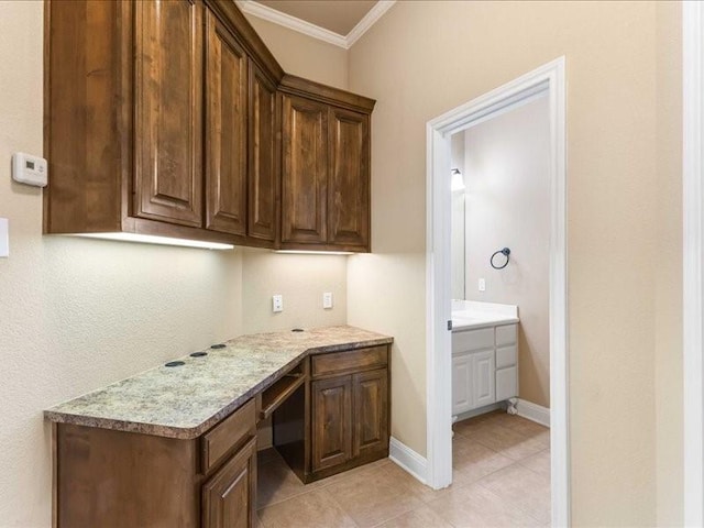 113 Winding Creek Ln, Waco, TX 76657 - interior space featuring ornamental molding, light tile patterned floors, and baseboards