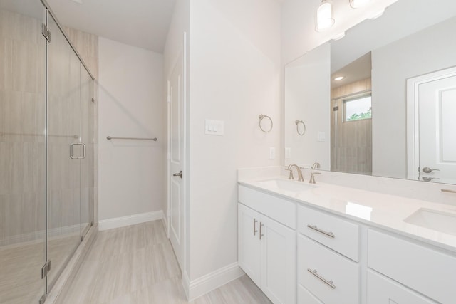 9553 Thorncrown Ln, Fort Worth, TX 76179 - full bath with a stall shower, double vanity, and baseboards