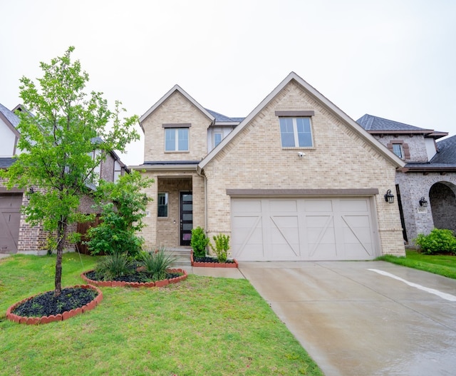 4569 Wilbarger St, Plano, TX 75024 - view of front facade featuring brick siding, concrete driveway, and a front lawn