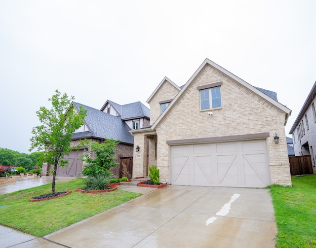 4569 Wilbarger St, Plano, TX 75024 - view of front facade featuring brick siding, concrete driveway, and a front yard