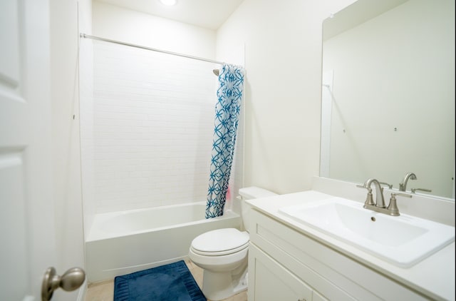 4569 Wilbarger St, Plano, TX 75024 - full bath featuring toilet, shower / bathtub combination with curtain, and vanity